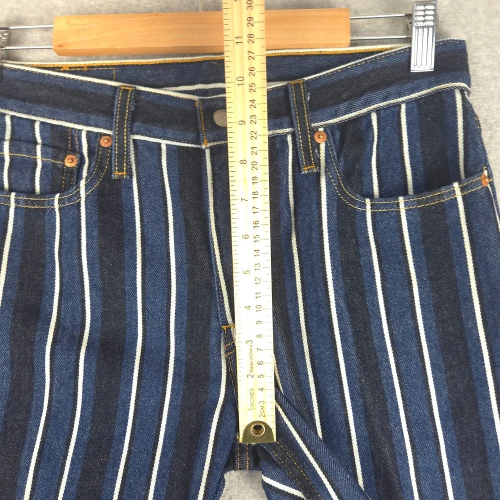 Levis 512 Slim Taper Jeans‎ Mens 30x30 Blue White Vertical Stripe Denim Pants